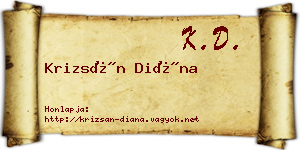 Krizsán Diána névjegykártya