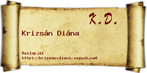 Krizsán Diána névjegykártya