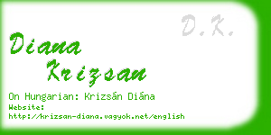 diana krizsan business card