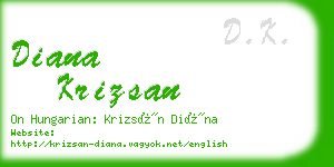 diana krizsan business card